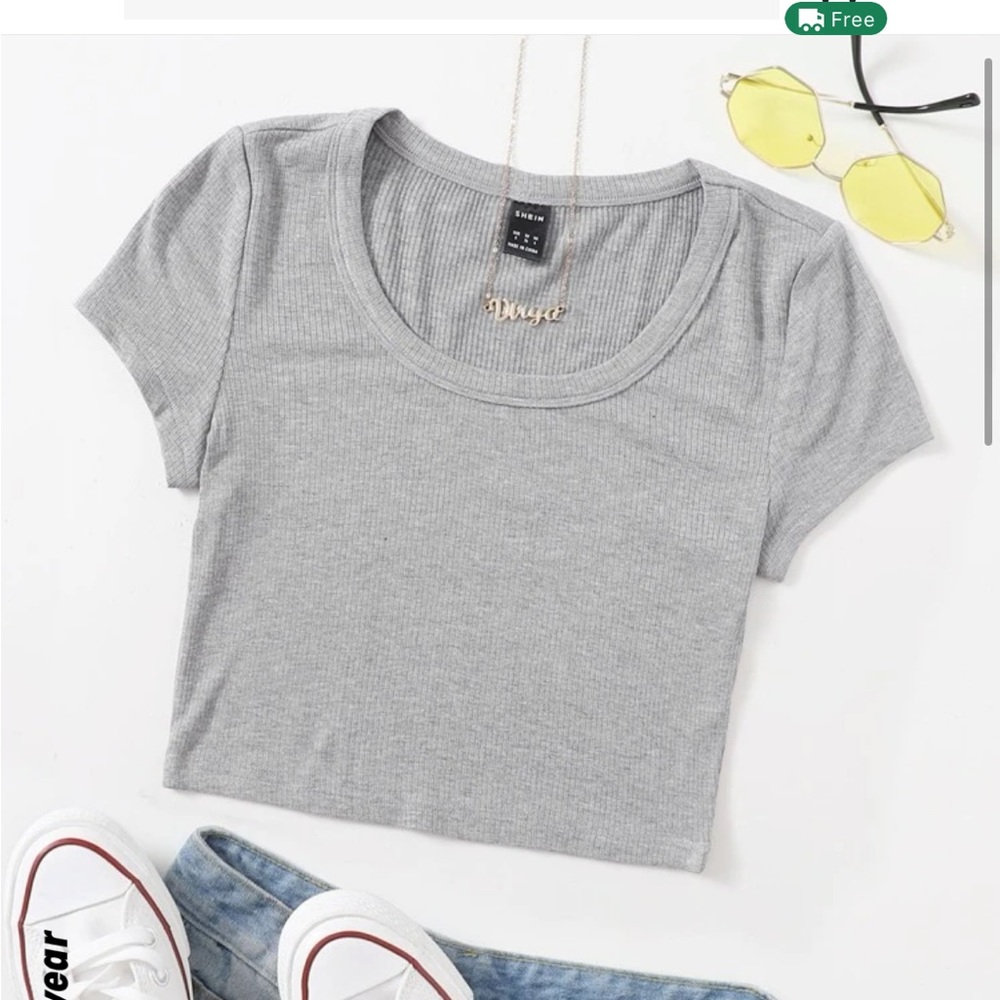 Gray crop top